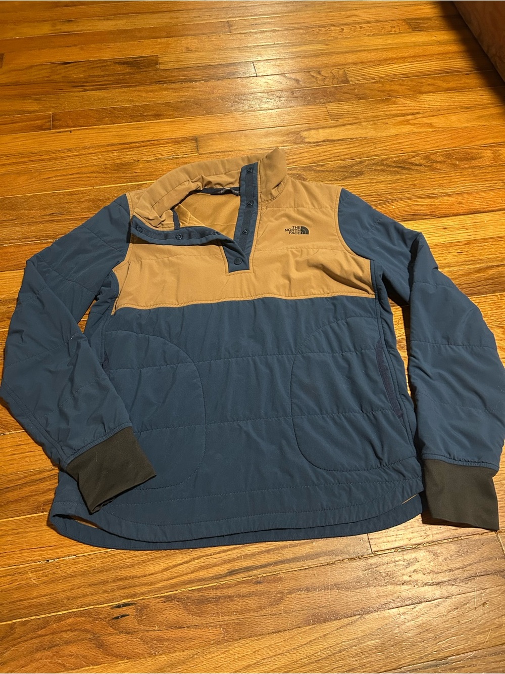 The North Face women’s Pullover quilted Jacket - Blue & Tan
